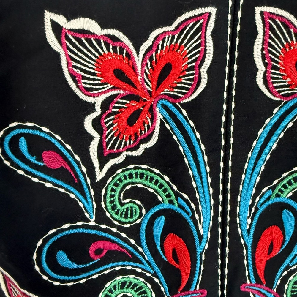 MAEVE from ANTHROPOLOGIE Black Dress with Vibrant Embroidery - Picture 5 of 10
